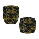 Gold And Black Japanese Bamboo Print Office Chair Cover