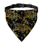 Gold And Black Japanese Bamboo Print Over The Collar Dog Bandana