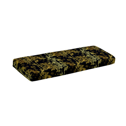 Gold And Black Japanese Bamboo Print Piano Keyboard Cover