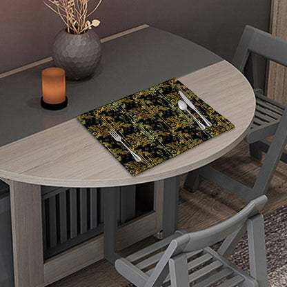 Gold And Black Japanese Bamboo Print Placemat