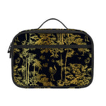 Gold And Black Japanese Bamboo Print Portable Lunch Bag