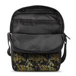 Gold And Black Japanese Bamboo Print Rectangular Crossbody Bag