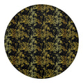 Gold And Black Japanese Bamboo Print Round Blanket
