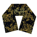 Gold And Black Japanese Bamboo Print Scarf