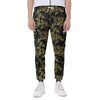 Gold And Black Japanese Bamboo Print Scuba Joggers