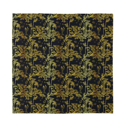 Gold And Black Japanese Bamboo Print Silk Bandana