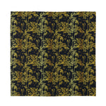 Gold And Black Japanese Bamboo Print Silk Bandana