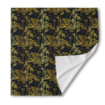 Gold And Black Japanese Bamboo Print Silk Bandana