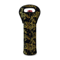 Gold And Black Japanese Bamboo Print Single Neoprene Wine Tote