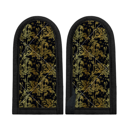 Gold And Black Japanese Bamboo Print Skillet Handle Cover