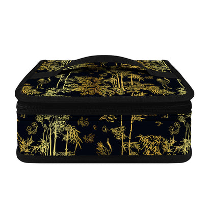 Gold And Black Japanese Bamboo Print Small Lunch Bag