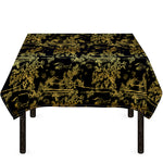 Gold And Black Japanese Bamboo Print Tablecloth