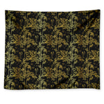 Gold And Black Japanese Bamboo Print Tapestry