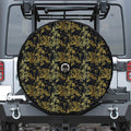 Gold And Black Japanese Bamboo Print Tire Cover With Camera Hole