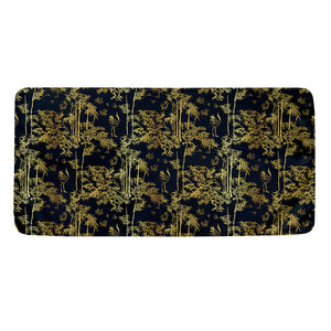 Gold And Black Japanese Bamboo Print Towel