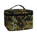 Gold And Black Japanese Bamboo Print Travel Makeup Bag