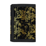 Gold And Black Japanese Bamboo Print Trifold Wallet