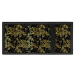 Gold And Black Japanese Bamboo Print Trifold Wallet