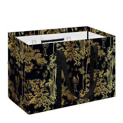 Gold And Black Japanese Bamboo Print Utility Tote Bag