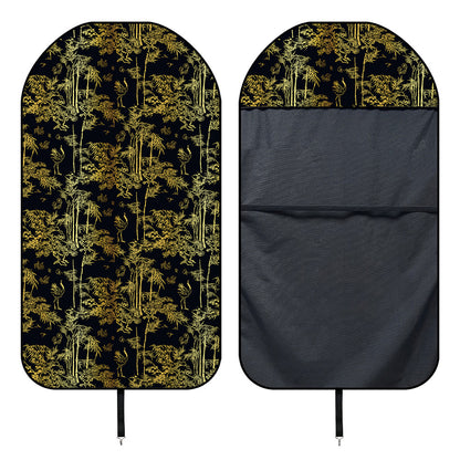 Gold And Black Japanese Bamboo Print Waterproof Car Seat Cover