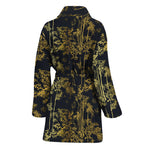 Gold And Black Japanese Bamboo Print Women's Bathrobe