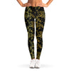 Gold And Black Japanese Bamboo Print Women's Leggings