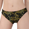 Gold And Black Japanese Bamboo Print Women's Panties