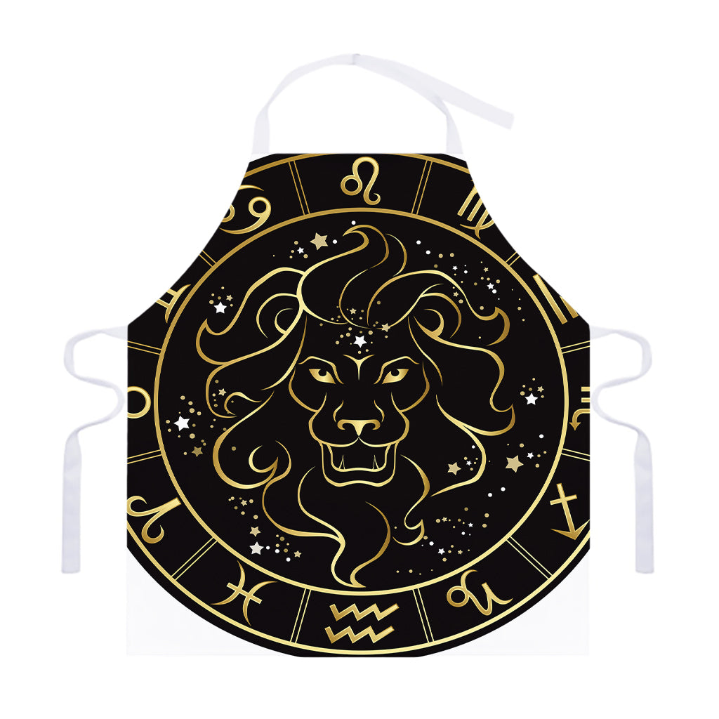Gold And Black Leo Sign Print Adjustable Apron