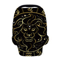 Gold And Black Leo Sign Print Baby Seat Cover