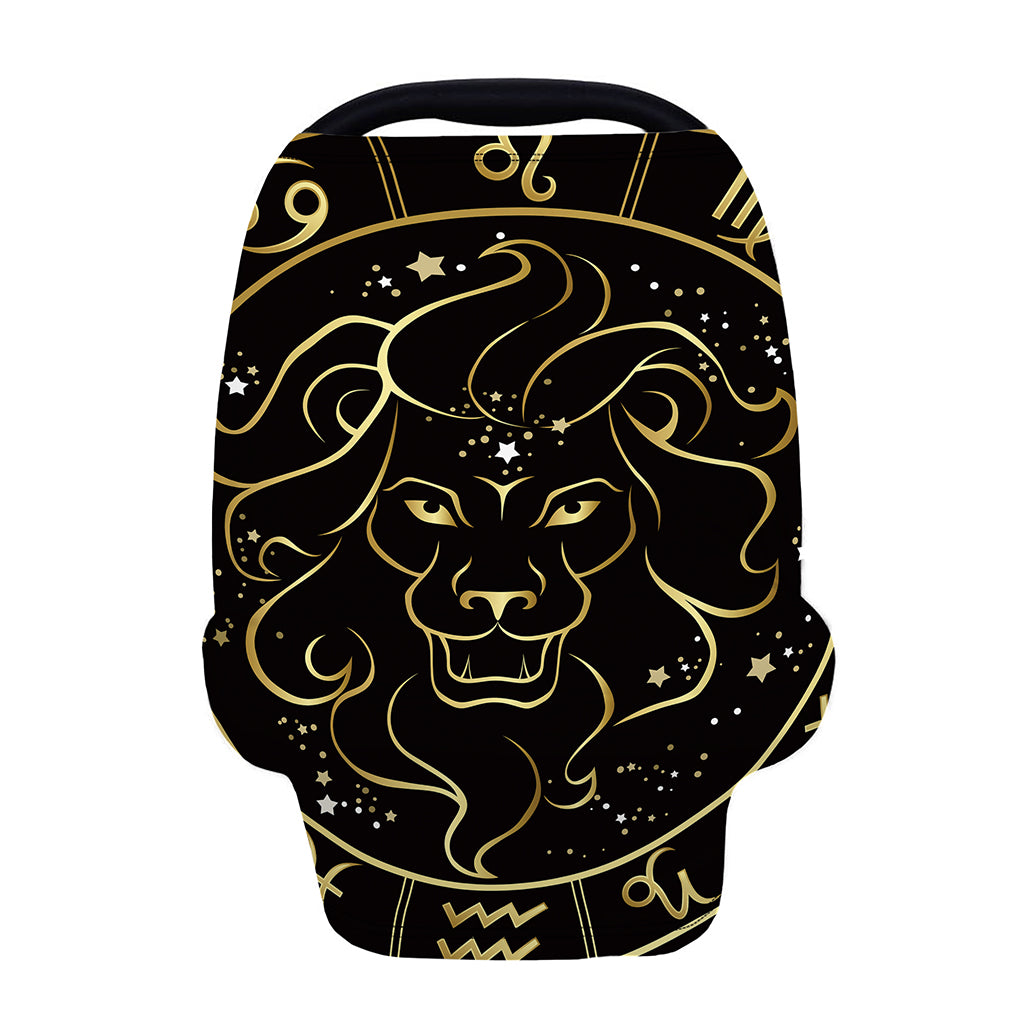 Gold And Black Leo Sign Print Baby Seat Cover