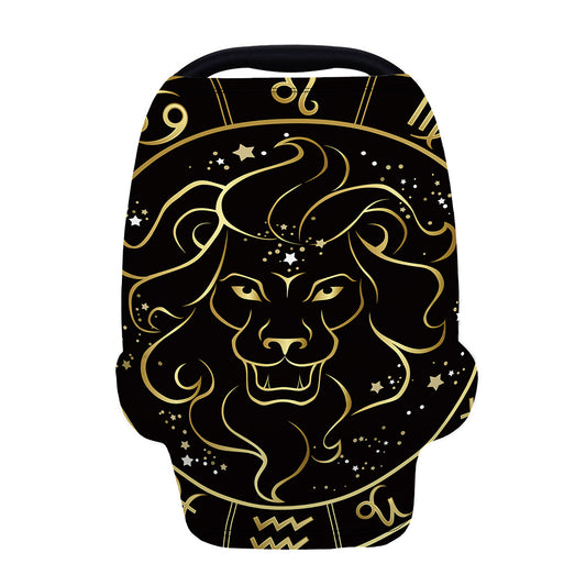 Gold And Black Leo Sign Print Baby Seat Cover