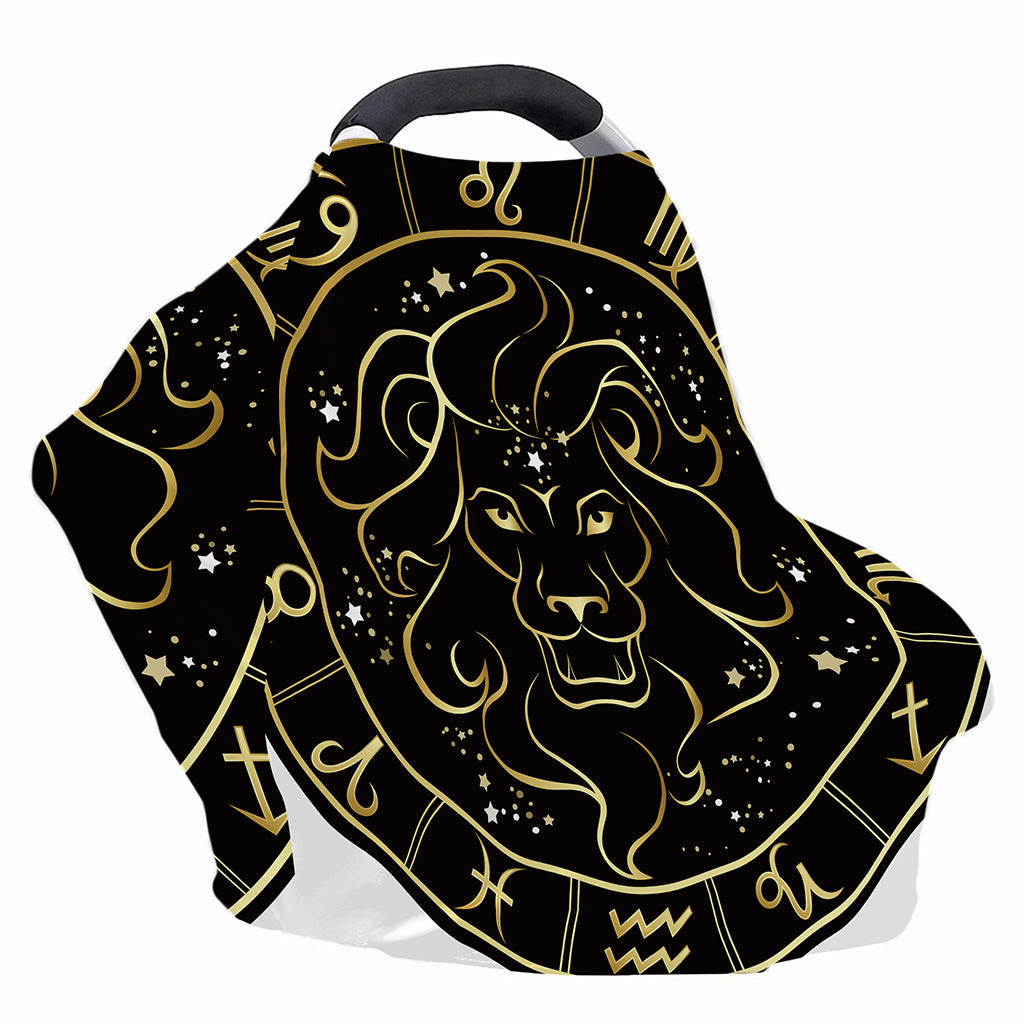 Gold And Black Leo Sign Print Baby Seat Cover