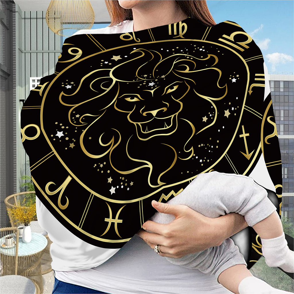 Gold And Black Leo Sign Print Baby Seat Cover