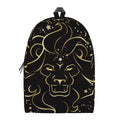 Gold And Black Leo Sign Print School Backpack