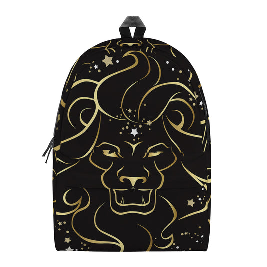 Gold And Black Leo Sign Print Backpack