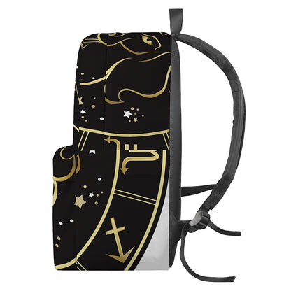 Gold And Black Leo Sign Print Backpack