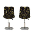 Gold And Black Leo Sign Print Bar Stool Covers