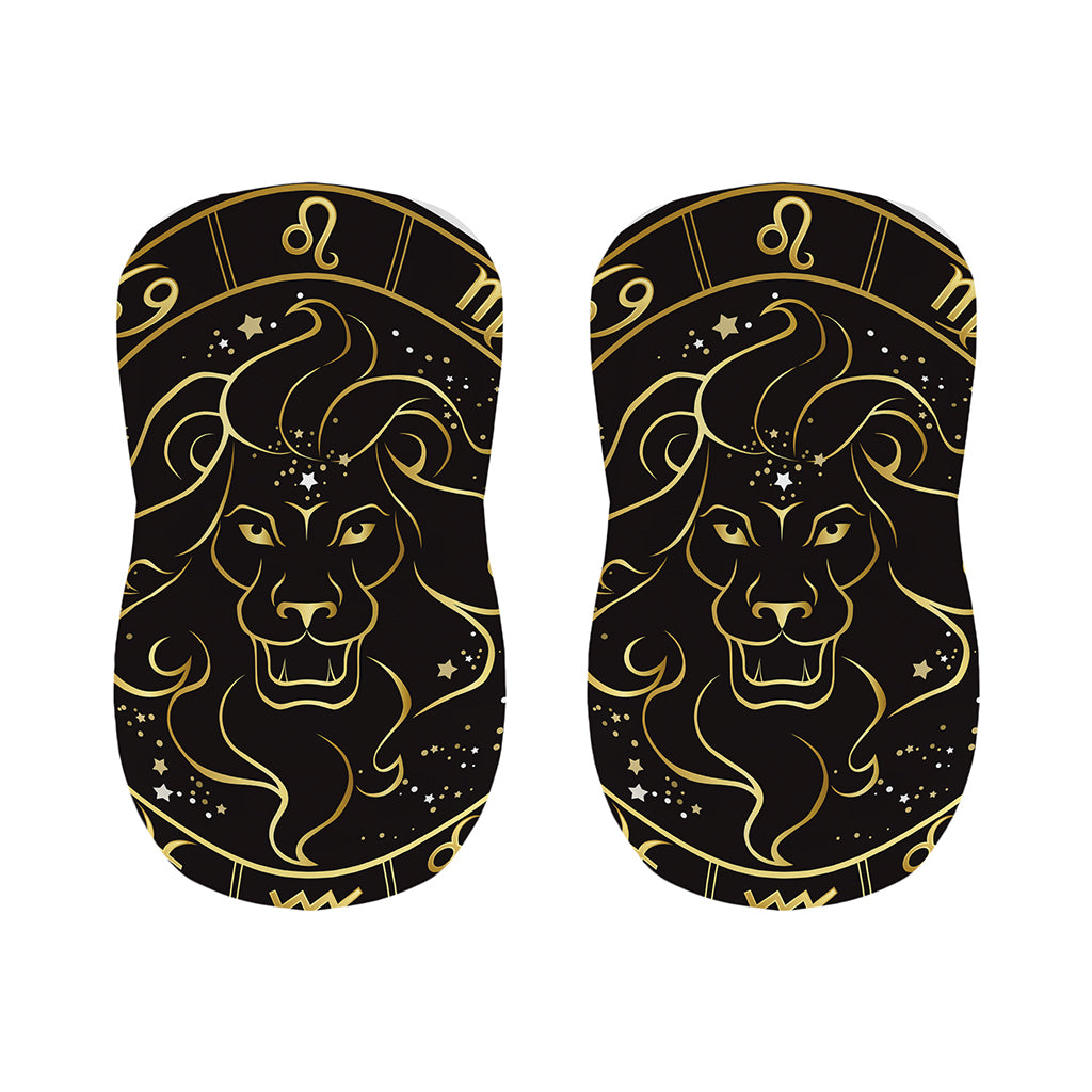 Gold And Black Leo Sign Print Bar Stool Covers