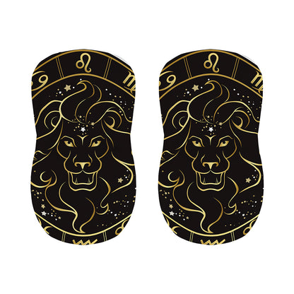 Gold And Black Leo Sign Print Bar Stool Covers
