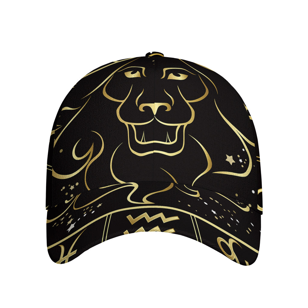 Gold And Black Leo Sign Print Baseball Cap