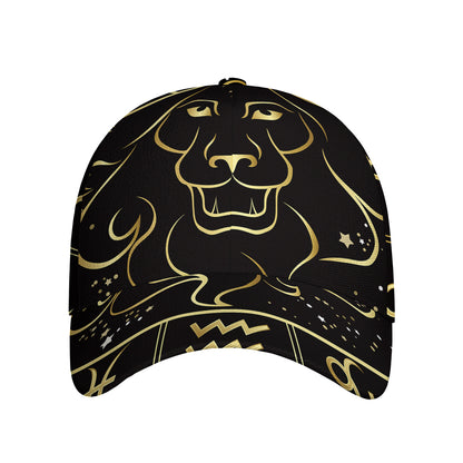 Gold And Black Leo Sign Print Baseball Cap