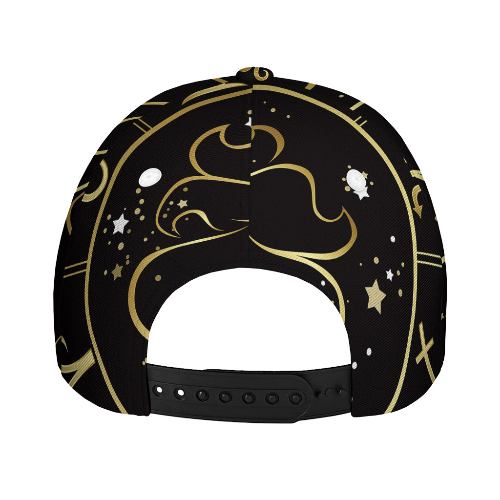 Gold And Black Leo Sign Print Baseball Cap