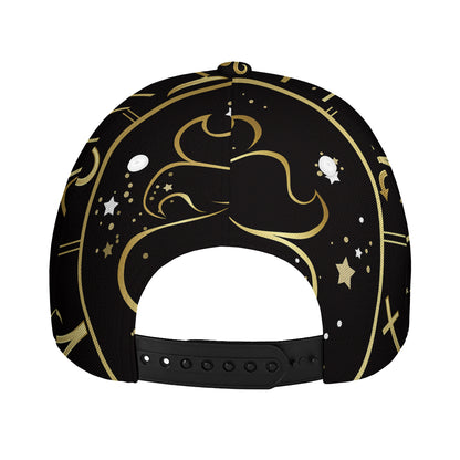 Gold And Black Leo Sign Print Baseball Cap