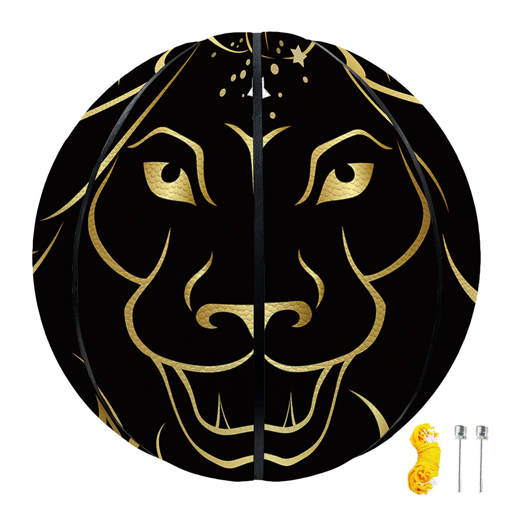 Gold And Black Leo Sign Print Basketball