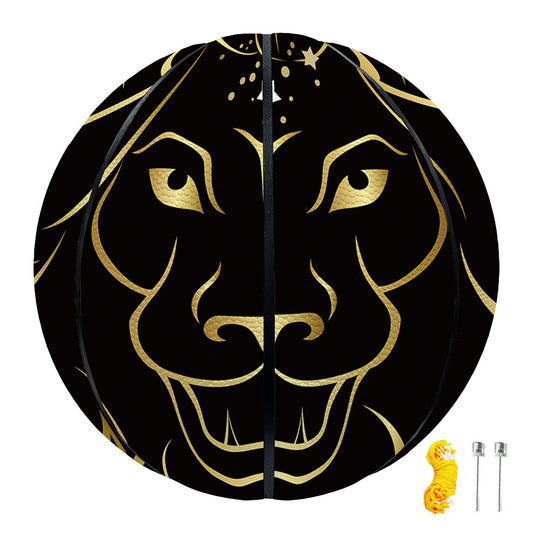 Gold And Black Leo Sign Print Basketball