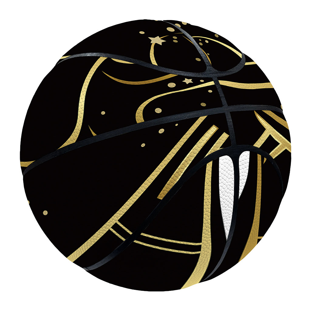 Gold And Black Leo Sign Print Basketball