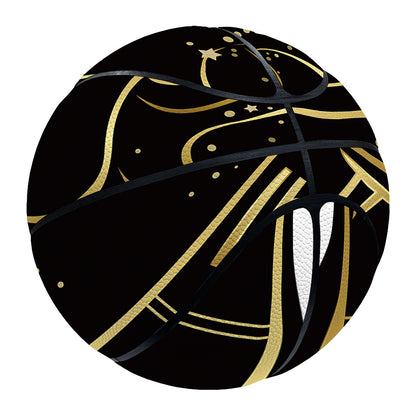 Gold And Black Leo Sign Print Basketball