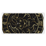 Gold And Black Leo Sign Print Beach Towel