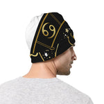Gold And Black Leo Sign Print Beanie