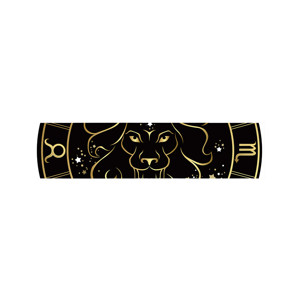 Gold And Black Leo Sign Print Bed Runner